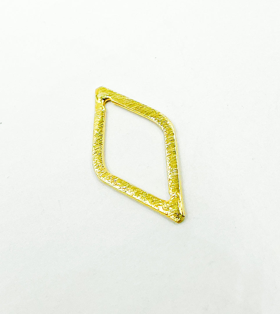Gold Plated 925 Sterling Silver Diamond Shape 25x15mm