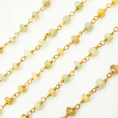 Coated Cats Eye Gold Plated Wire Chain.
