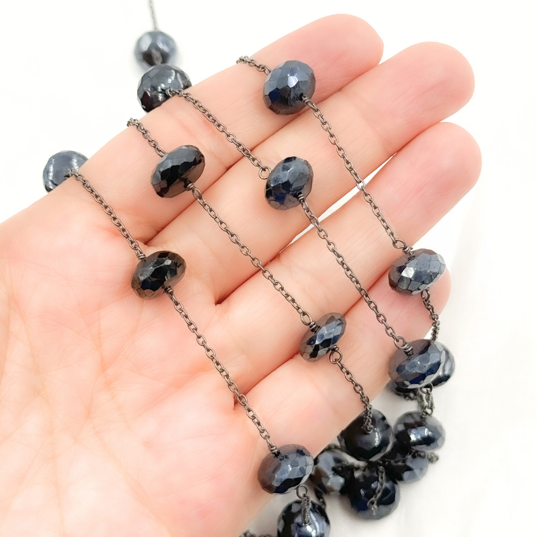 Coated Black Spinel Oxidized Wire Chain. CBS23