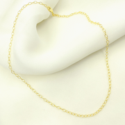 14K Solid Gold Hammered Cable Necklace.