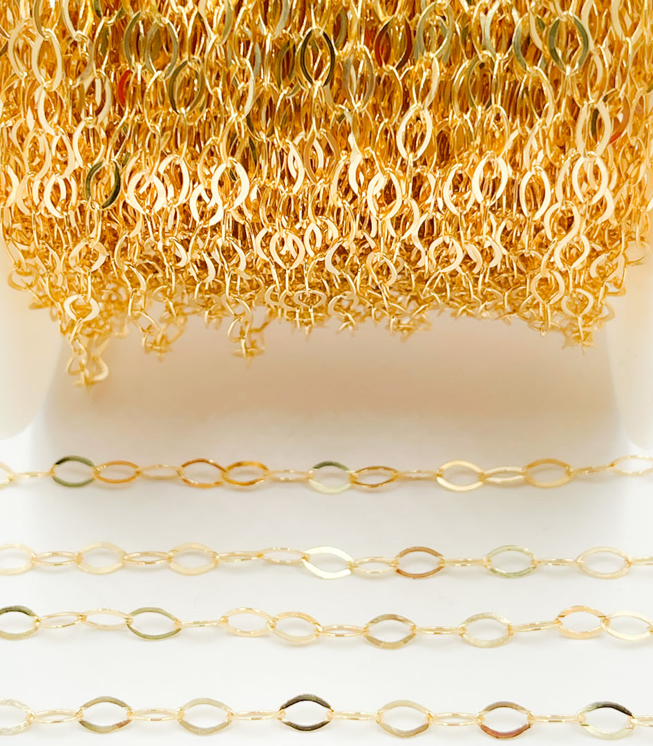 14k Gold Filled Oval 5x3 mm Link Chain. 1091FGF