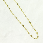 Load image into Gallery viewer, 040FV55. 14K Solid Yellow Gold Oval Flat Link Diamond Cut Marina Link Chain
