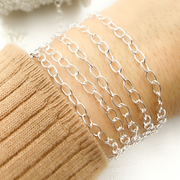 V192SS. Sterling Silver Smooth Oval Link Chain