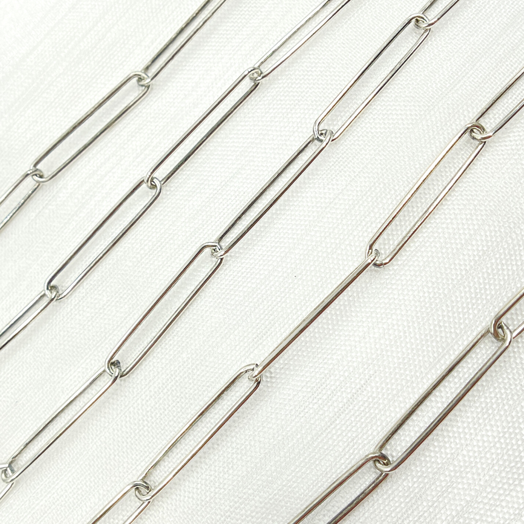 Oxidized 925 Sterling Silver Paperclip Link Chain. V40OX