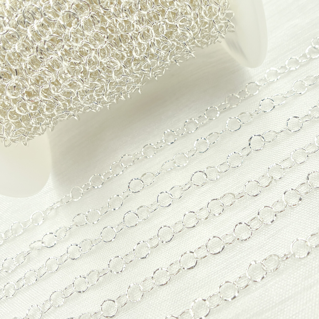 Sterling Silver Hammered Circle Chain