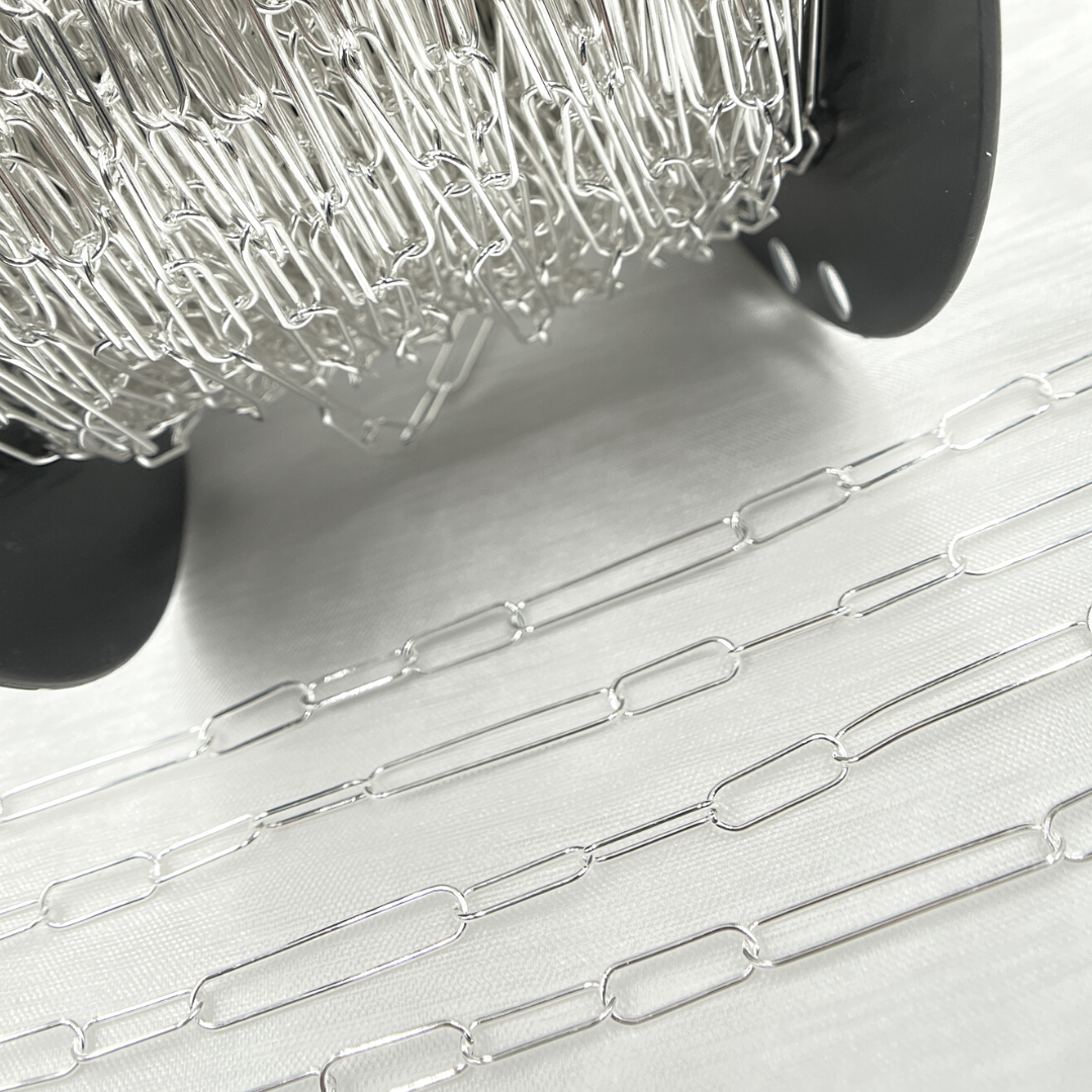 925 Sterling Silver Paperclip Long Link & Short Link Chain