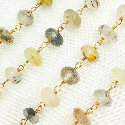 Mix Rutile Gold Plated Wire Chain