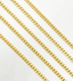 Load image into Gallery viewer, Gold Plated Matte 925 Sterling Silver Curb Chain. V76GPM
