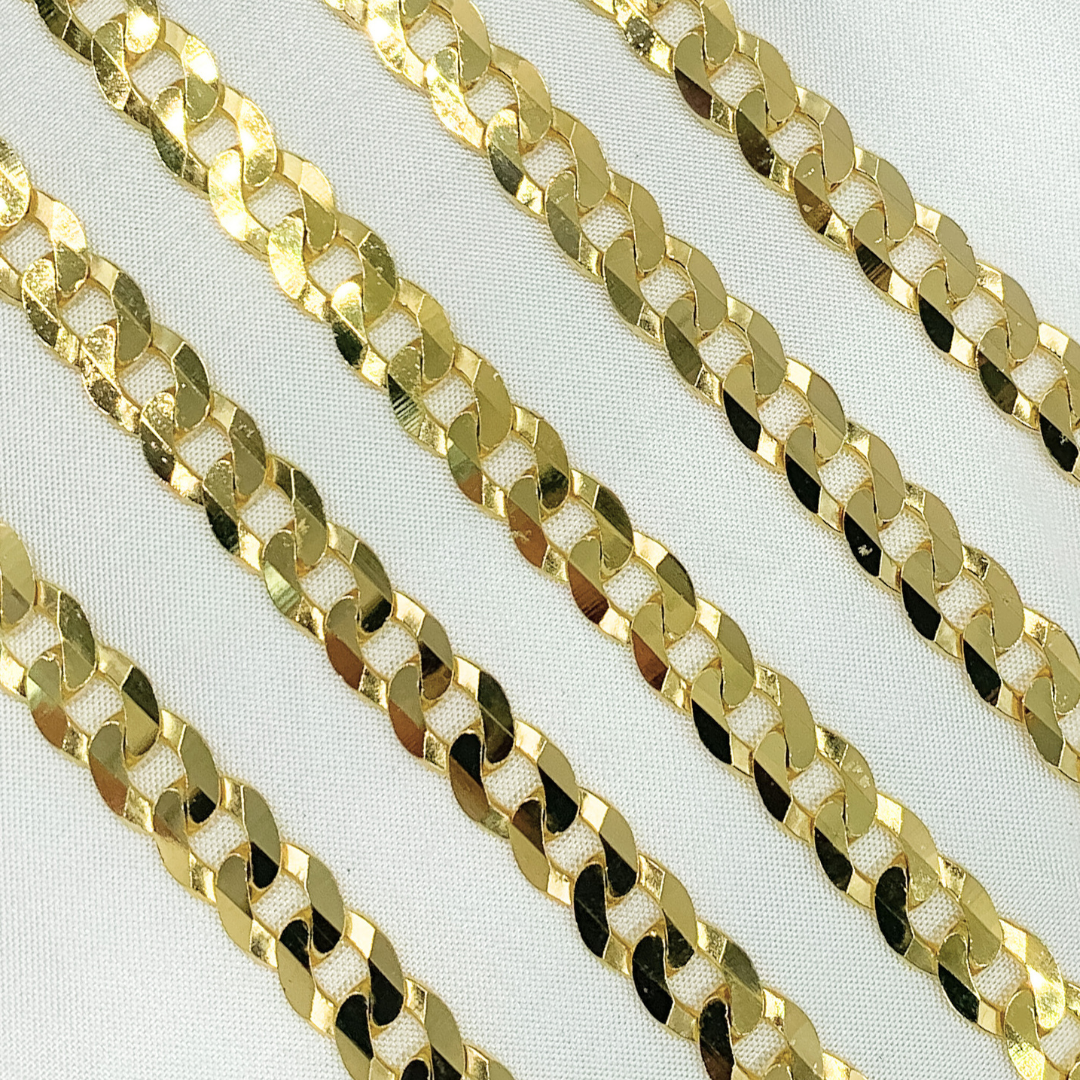 Gold Plated 925 Sterling Silver Ultra Flat Round Link Chain. Y92GP