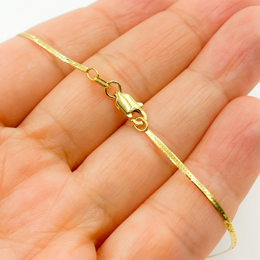 14K41 Bracelet. 14K Solid Yellow Gold Herringbone Bracelet