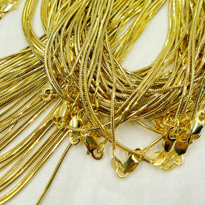 14k Solid Yellow Gold Snake Necklace