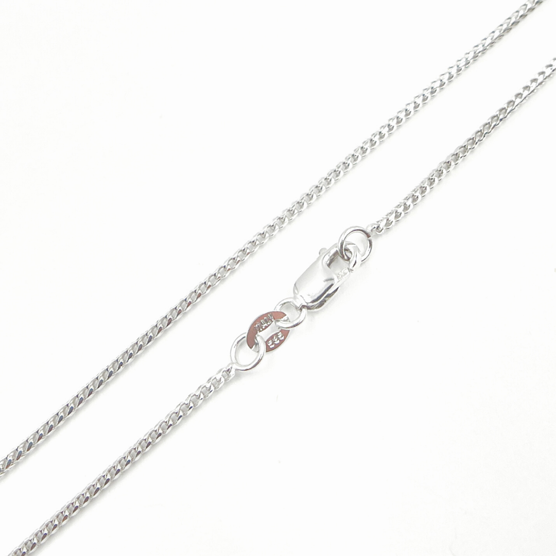 14K Solid White Gold Wheat Chain