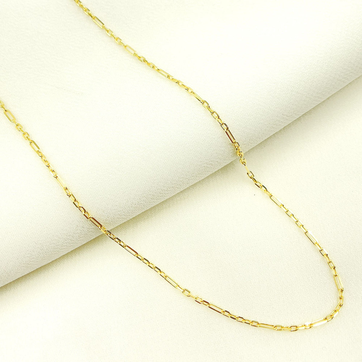 14K Solid Yellow Gold Diamond Cut Cable Link Chain