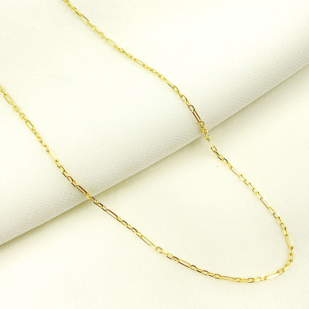 050FA5CLT5. 14K Solid Yellow Gold Diamond Cut Cable Link Chain