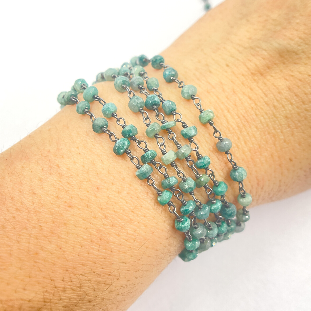 Dyed Emerald Oxidized Wire Chain
