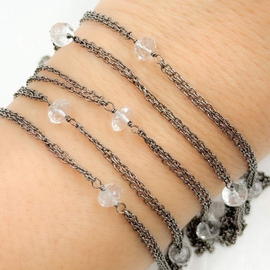 Crystal Double Oxidized Connected Wire Chain