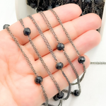 Load image into Gallery viewer, Black Spinel Double Oxidized Connected Wire Chain. BSP30
