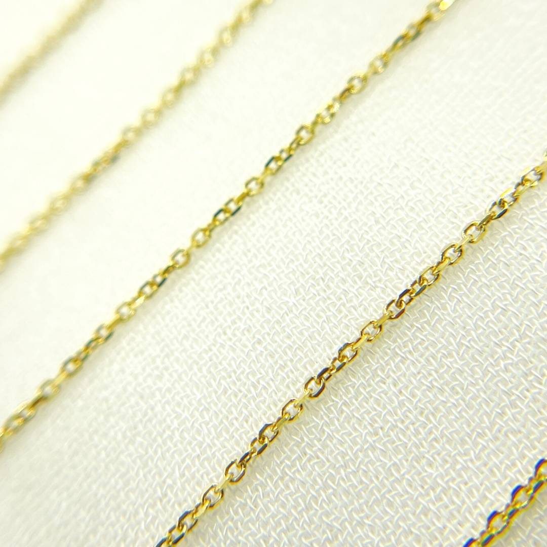 14K Solid Gold Flat Cable Link Chain