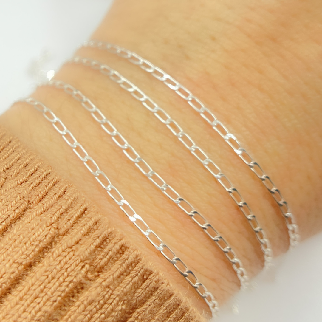 925 Sterling Silver Flat Cable Link Chain