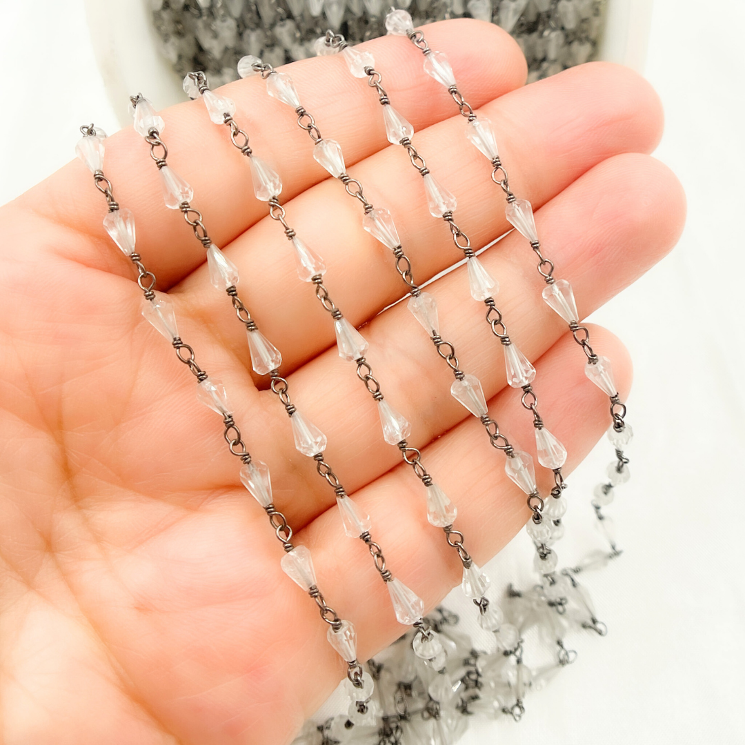 Crystal Quartz Oxidized Wire Chain