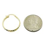 Load image into Gallery viewer, 14K Gold Diamond Cut Hoop Earrings.