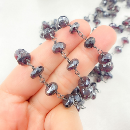 Coated Garnet Oxidized Wire Chain.