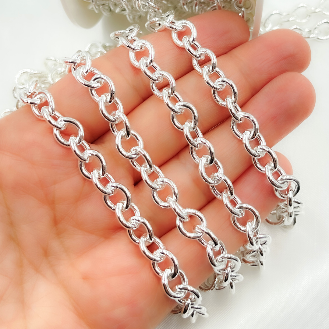 925 Sterling Silver Smooth Hollow Circle Link Chain. V69SS