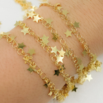 Load image into Gallery viewer, Gold Plated 925 Sterling Silver Dangle Star Chain. V71GP
