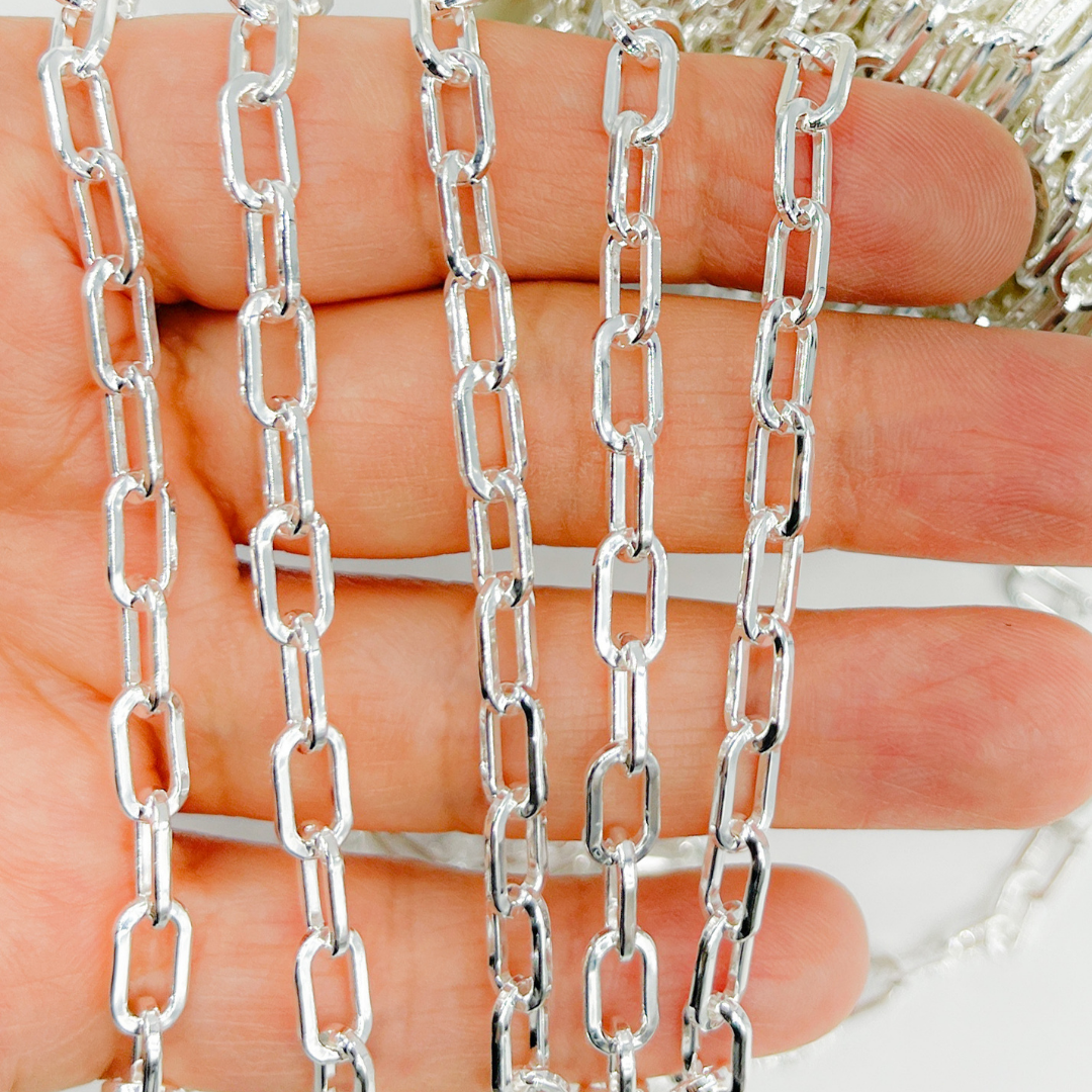 925 Sterling Silver Round Paper Clip Chain. V137SS