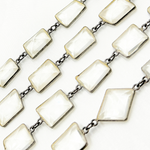 Load image into Gallery viewer, Crystal Rectangular Shape Bezel Oxidized Wire Chain. CR32
