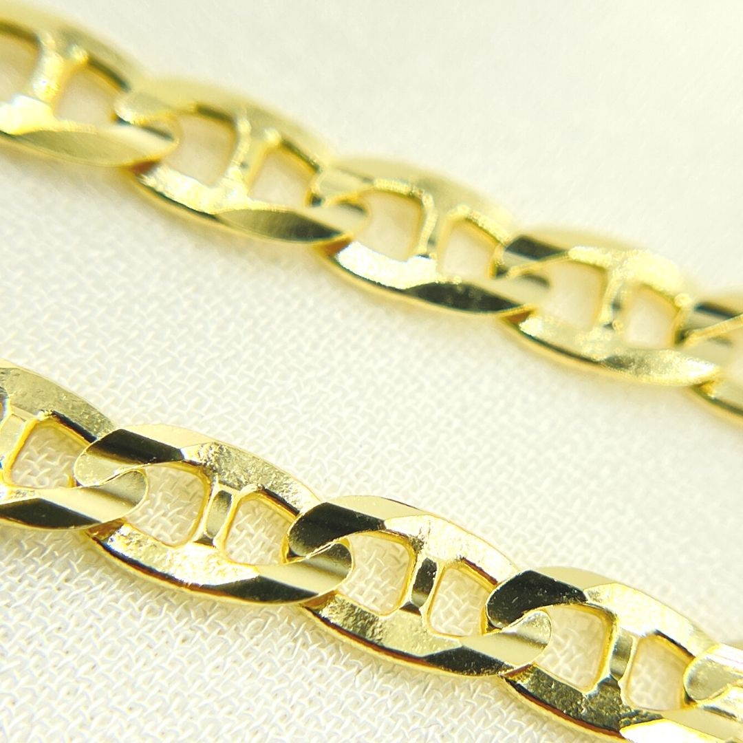 100FLP1FGT2A9L001. 14K Solid Gold Flat Marina Link Chain