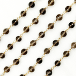 Load image into Gallery viewer, Smoky Quartz Gold Plated 925 Sterling Silver Wire Chain. SMQ19
