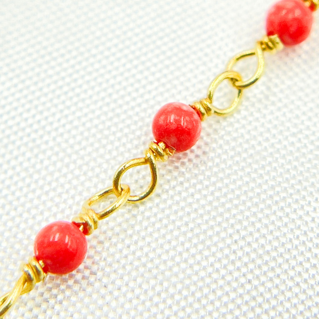 Coral Gold Plated Wire Chain.