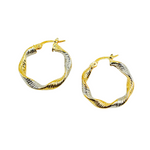 Load image into Gallery viewer, GER32. 14K Solid Gold Twist Round Classic Earrings Circle Shape Hoop
