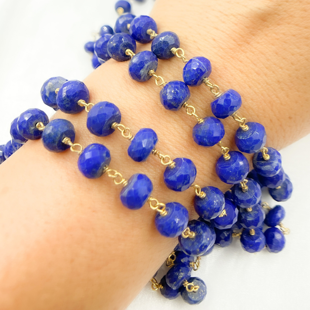 Lapis Lazuli Gold Plated Wire Chain