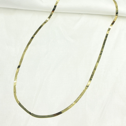 14k Solid Yellow Gold Herringbone Chain
