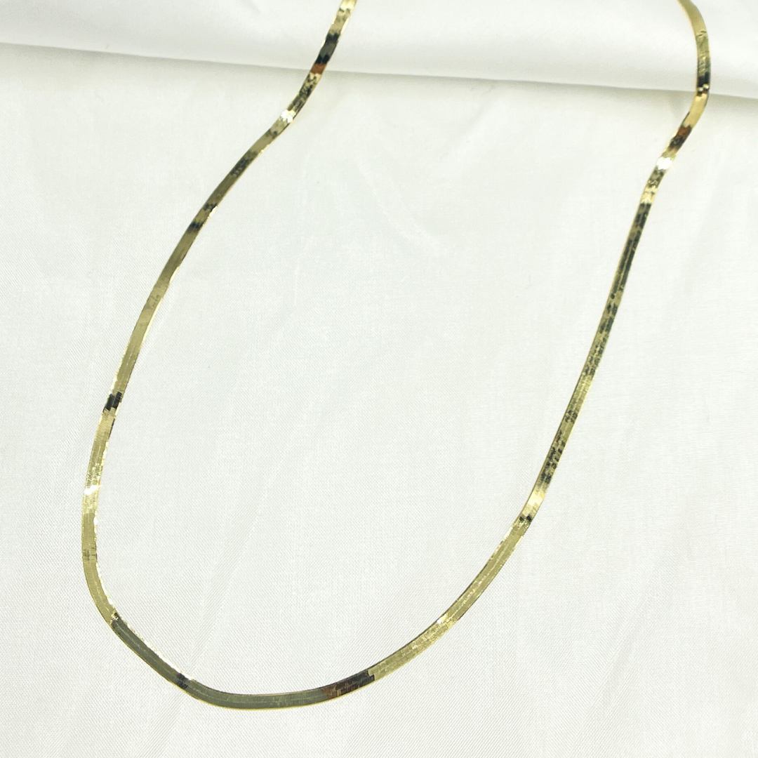 024G2CPY4L001. 14k Solid Yellow Gold Herringbone Chain