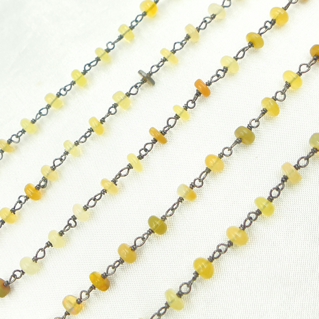 Ethiopian Opal Oxidized Wire Chain.