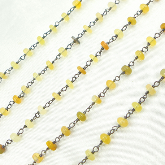 Ethiopian Opal Oxidized Wire Chain.