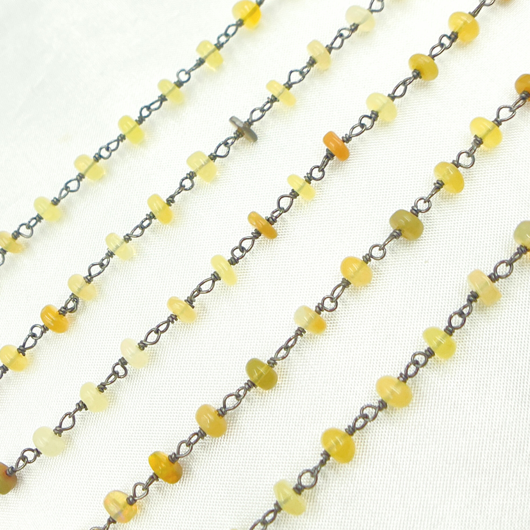 Ethiopian Opal Oxidized Wire Chain. ETH4