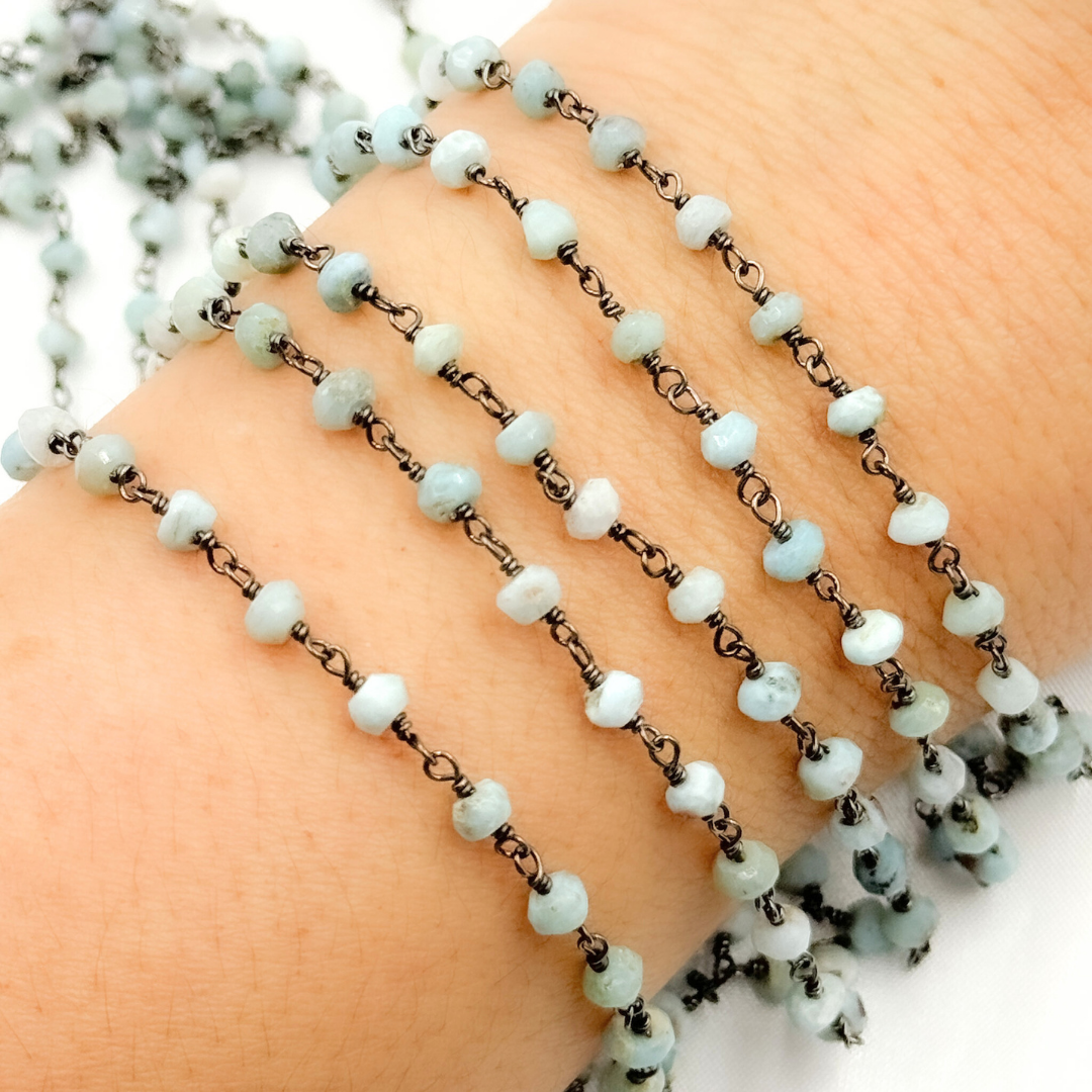Larimar Oxidized Wire Chain