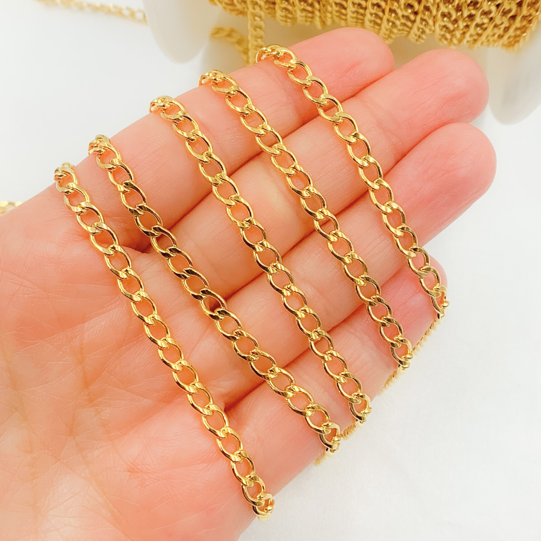 14k Gold Filled Flat Cable Link Chain. 4007CHR