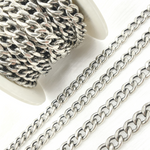 Load image into Gallery viewer, Oxidized Sterling Silver Hollow Curb Link Chain
