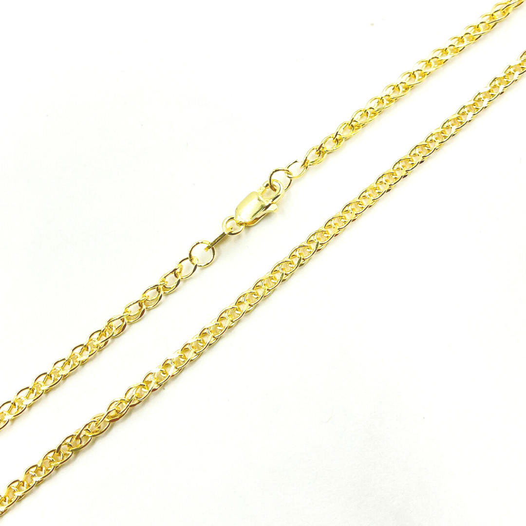 14K Solid Gold Wheat Chain