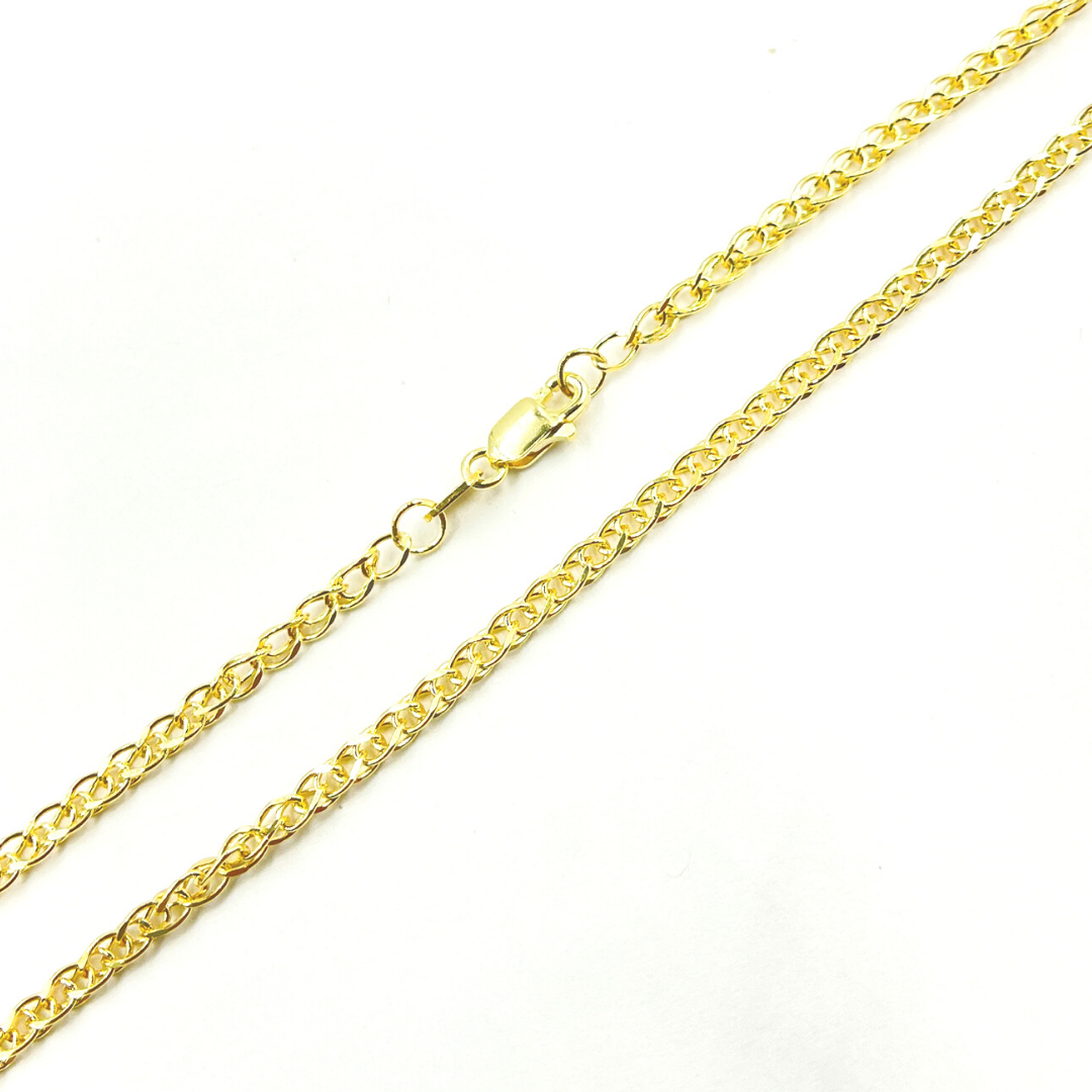 04013879SG. 14K Solid Gold Wheat Chain