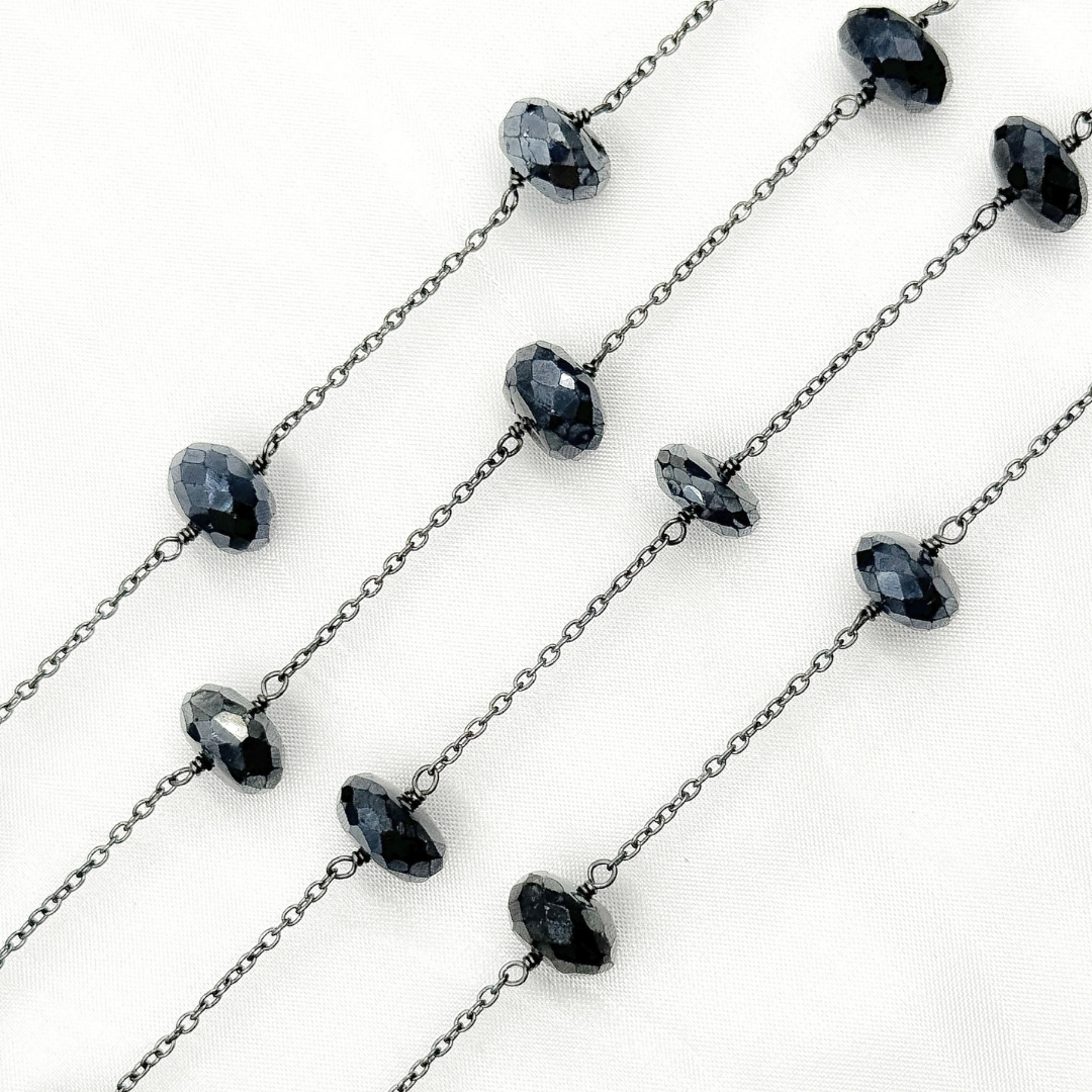 Coated Black Spinel Oxidized Wire Chain.