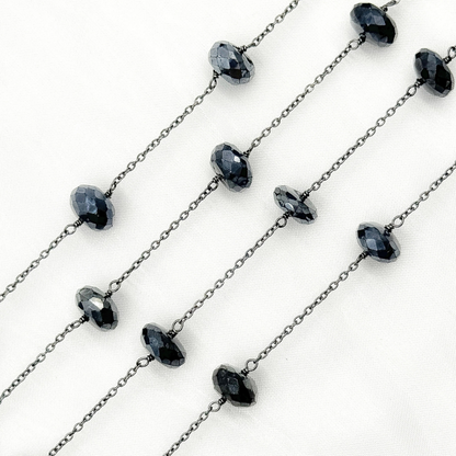 Coated Black Spinel Oxidized Wire Chain.