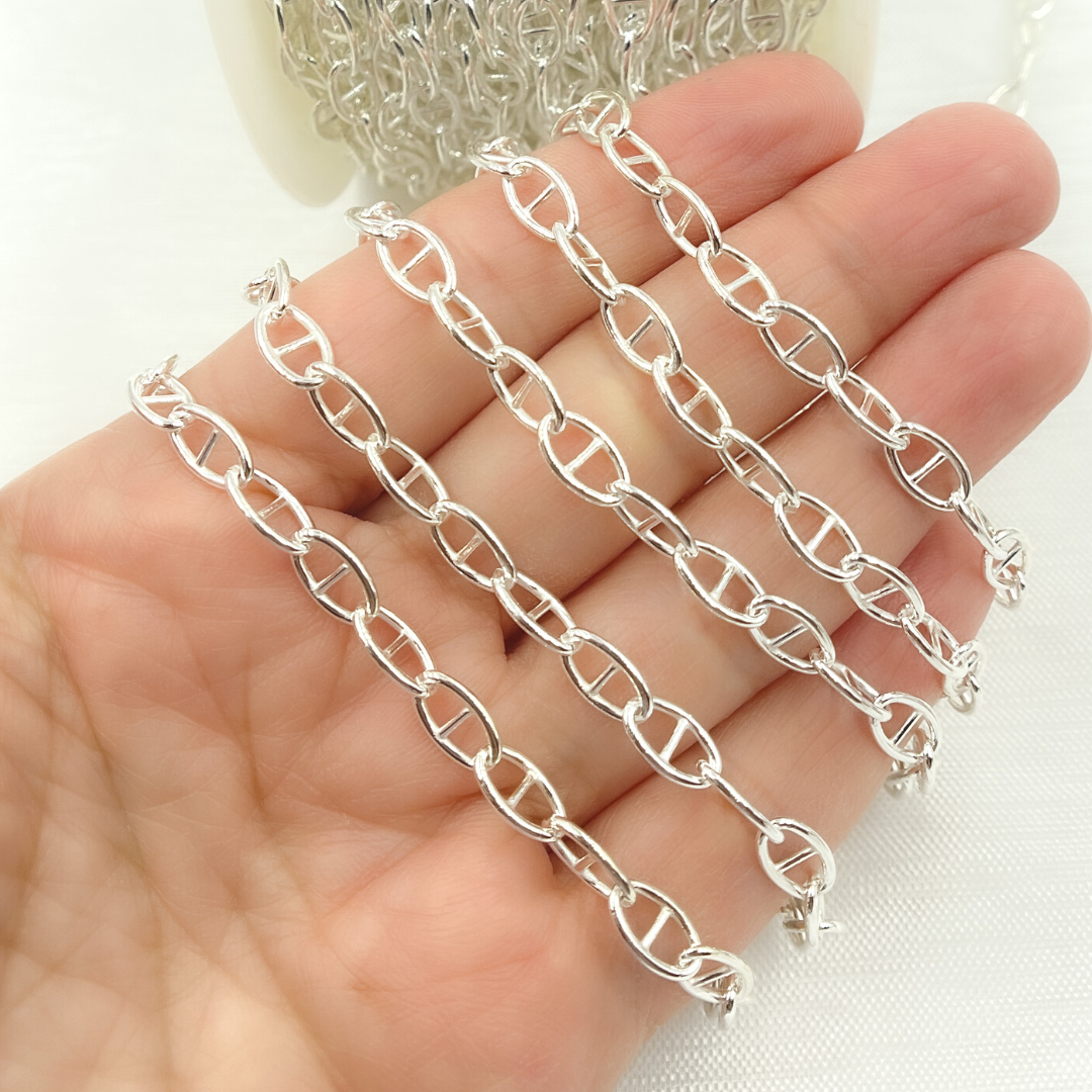 925 Sterling Silver Smooth Marina Link Chain.