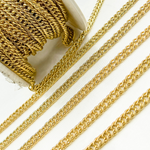 Load image into Gallery viewer, Gold Plated 925 Sterling Silver Hollow Double Curb Chain. V35GP
