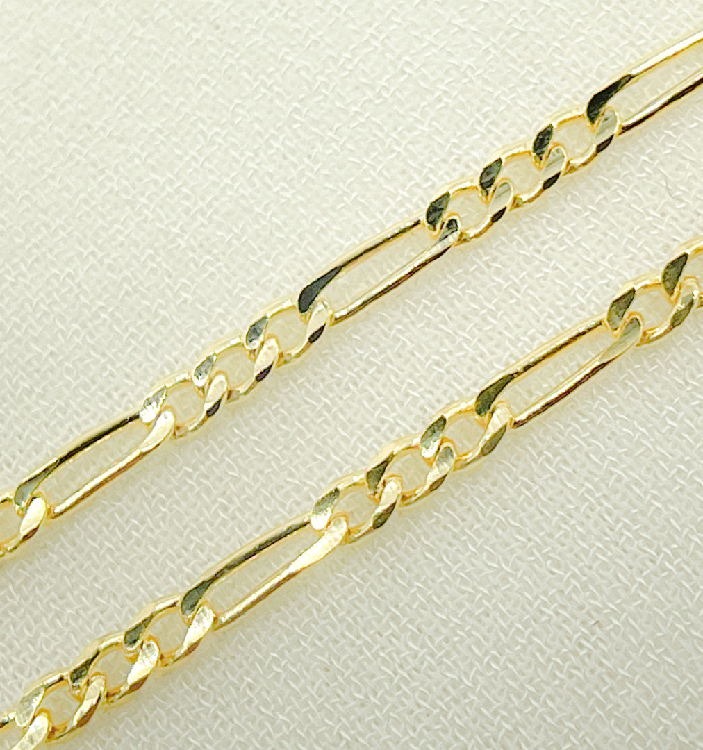 050GA3BGT2A9L001. 14K Solid Gold Figaro Chain